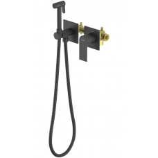 Смеситель с гигиеническим душем AQUATEK Лира AQ1420MB встраиваемый черный матовый